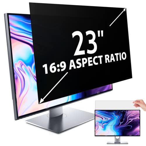 IPROKKO 23 Inch Computer Privacy Screen Filter for 16:9 Aspect Ratio, Anti Blue Light Glare Removable Screen Protective Film