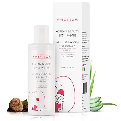 Prolixr Jeju Volcanic Face Essence – Clear, Deep Hydration & Bright Skin – Minimizes Wrinkles & Fine Lines – Korean Skin Care Products – All Skin Types – 100ml
