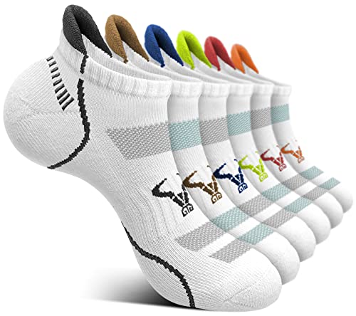 Image of BULLIANT Men Running Ankle Socks 6Pack-Cushioned Support-Low Cut No Show | Fully Terry Sole | Arch Support | Seamless Toe Closure | Moisture-Wicking Breathable Mesh | Reinforced Heel&Toe