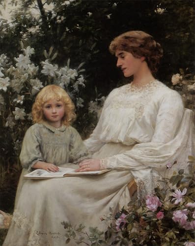 Pintura Retrato de una madre y su hija Edwin Harris lienzo clasico regalo emotivo