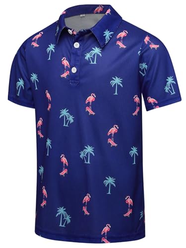 Boys Polo Shirt Hawaiian Collared Golf Shirts Kids School Uniform 5-12 Years