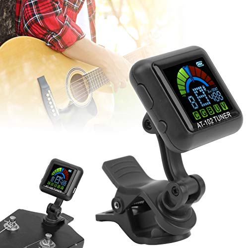 Afinador de clipe de guitarra, sintonizador portátil de guitarra USB recarregável mini afinador de c