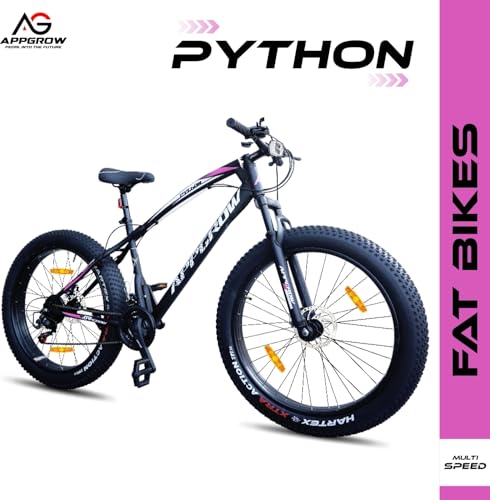 Image of Python Fat Bike 26T Multi Speed Bike | Front Suspension & Disc Brake | Lightweight Magnesium Wheel | Age Group: 10+ Years | (Frame: 18 Inches) (Black)
