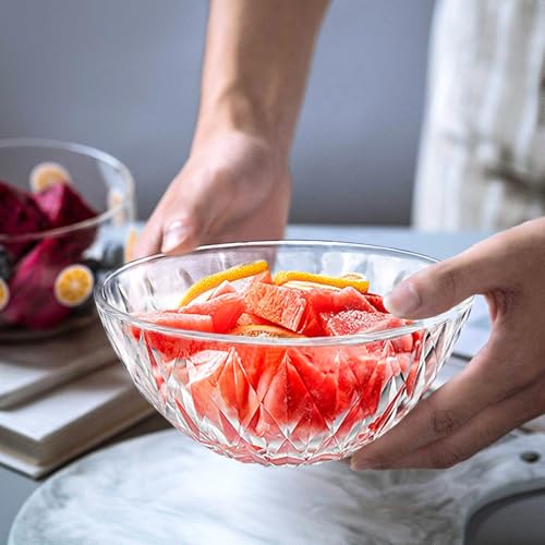 Serving Bowls, 6 Pcs Medium Diamond Salads Bowls, Serving Dishes, Cooking Round Clear Glass Bowl for Snack, Spices, Dipping, Jam, Creams, Salads, Dessert, Rice - Image 5