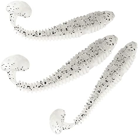 Seavey Soft Lures，Paddletail Swim Baits，Saltwater Lures White，Soft Baits，15PCS，2/3 Inches，Soft Plastics for Bass Fishing，Paddle Tail Swimbaits