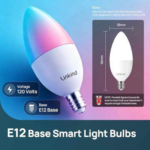 Linkind Matter E12 Led Bulb, Color Changing Smart Light Bulbs, 8 Pack - image 2