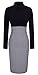 HOMEYEE Women's Voguish Houndstooth Long Sleeve Career Pencil Dress B31 (6, Black)