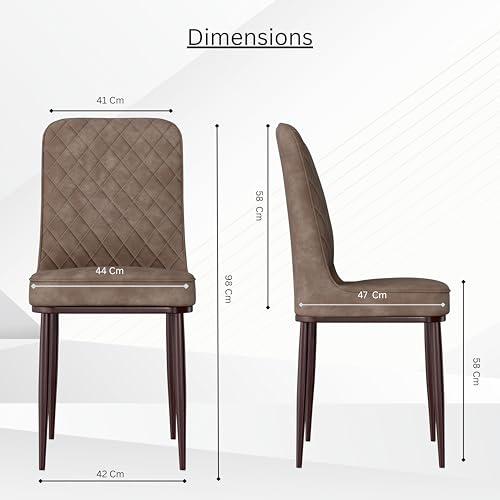 Image of Jewel Premium Velvet Dining Chair with Strong Metal Legs, Cushioned Seat, Chair for Dining, Living Room, Bedroom & Balcony (Brown)