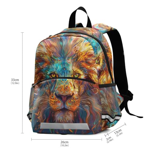 panksolu Abstract Colored Lion Toddler Backpack for Boys Girls Kids Backpacks Preschool Bag Travel Bag3