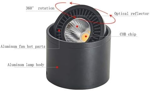 Recessed Led Surface Mounted Spotlight Ceiling Lamp Single Spotlight Adjustable Cob Ceiling Lamp Guest Exhibition Hall Lamp Aisle Porch Background Wall Small Spotlight Integrated