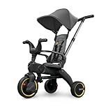 DOONA Liki Baby Trike S1 - Premium Foldable Toddler Tricycle with parent handle for ages 10 Months to 3 Years - Grey