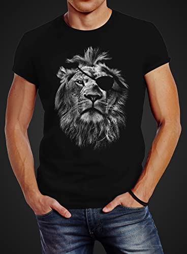 Neverless Cooles Herren T-Shirt Löwe Print Aufdruck Motiv Slim Fit Sommermode TrendsSlim Fit