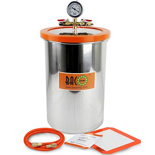 BACOENG Chambre à vide 19L, acier inoxydable (Diamètre 25 cm, Hauteur 38 cm)