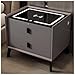 WANGJISSA Smart Bedside Table with Wireless Charging & Fingerprint Lock, 2 Storage Drawers, Modern Nightstand for Bedroom, Living Room, Office(40x40x50cm)