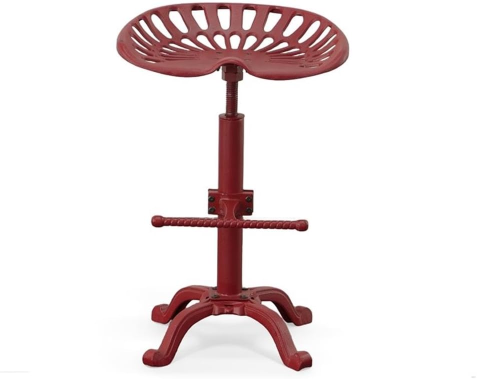 Vintage Farmhouse 18.75" Metal Stool in Red