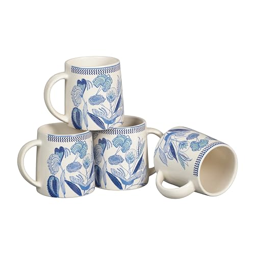 Image of miah decor Ceramic Tea Coffee Cups Set Matte Printed Small Chai Mug Drinkware Microwave Safe for Home & Restaurant-300 ml (MD-741)