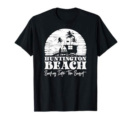 Retro Huntington Beach Sunset Surf Scene Camiseta