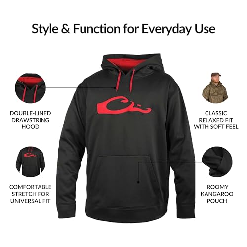 Image of Drake Waterfowl MST Performance Camouflage Hoodie, Double-Lined Hood, Cotton /Poly Blend, and Kangaroo Pouch for Comfort