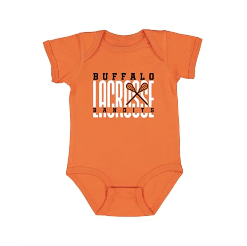 Kids Orange Buffalo Bandits Lacrosse Shirt, Childs Bandits Shirt, Youth Bandits Sweatshirt, Baby Buffalo Shirts, Toddler Bandits Fan Gift, Buffalo NY Apparel (Short Sleeve, Orange, 18 Months Bodysuit)