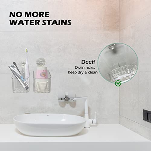 Deeif Clear Suction Cup Toothbrush Holder Bathroom Cup Holder Shower Holder For Beer Wine Toothbrush Toothpaste(Clear) #TOP6
