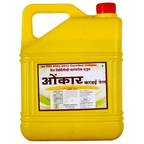 Cold Pressed Safflower Oil करडई तेल No Chemicals used 5L Can