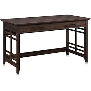 BELLEZE Modern Simple Home Office Computer Laptop Writing Desk Wood Study Table Workstation with Drawers - 55 Inch - Norrell (Espresso)
