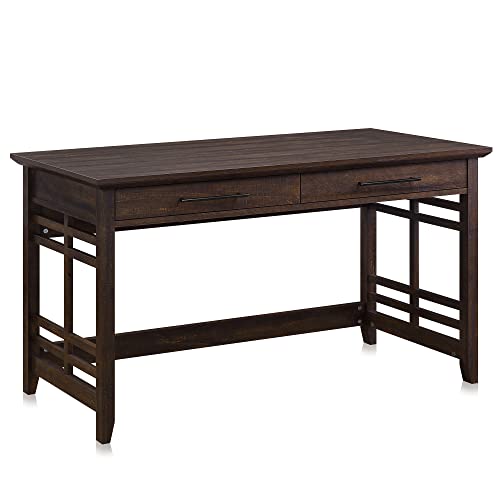 BELLEZE Modern Simple Home Office Computer Laptop Writing Desk Wood Study Table Workstation with Drawers - 55 Inch - Norrell (Espresso)