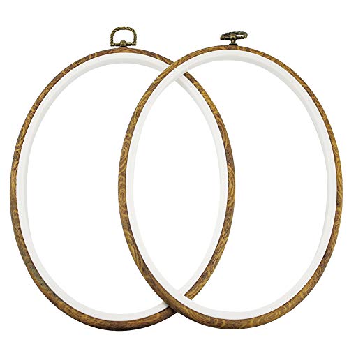 GuoFa Stickrahmen aus Kunstharz, für Kreuzstich-Stickerei, oval, 29 cm, 2 Stück Cover
