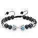 Vulkanstein ArmbandMode 8Mm Vulkanstein Silber Krake Diamantkrone Geflochtenes Seil Männer Und Frauen Schmuck Im Europäischen Stil Yoga Fitness Freizeit Freundschaft Stein Ätherisches Öl Armband