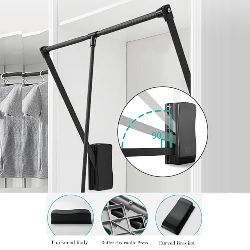 Tringle de placard réglable 55-125 cm télescopique relevable en acier - 6