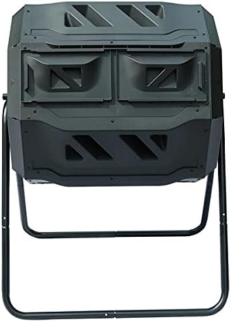 25.6 x 24.4 x 9.8inches Composting Tumbler 42 Gallon Outdoor Rotating Garden Yard Waste Bins Durable PP Material Rich Soil Enhancing Compost