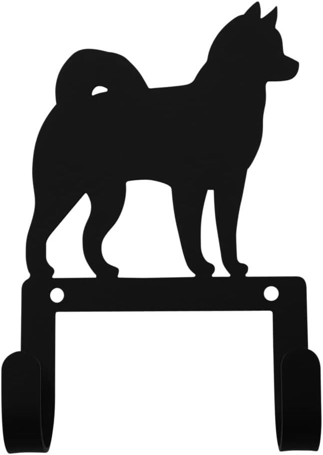 Village Wrought Iron Husky Dog Leash & Collar Wall Hook