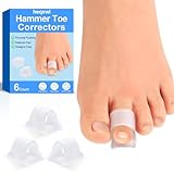 Hammer Toe Corrector, 6 Pack Toe Spacers, Toe Straighteners for Curled Toes, Bunion Corrector for Preventing Rubbing & Relieve Pressure (Large)