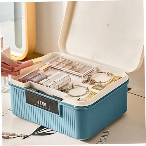 Boîte de rangement verrouillable avec serrure avec code et plateau amovible compacte - 4