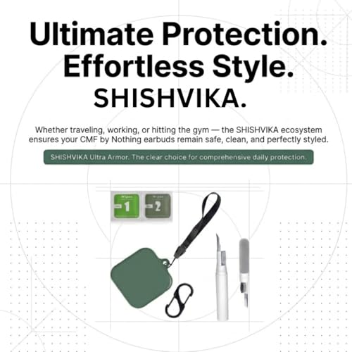 Image of SHISHVIKA Ultra Armor Silicone Case Cover Compatible for CMF by Nothing Buds Pro 2 / Buds 2 Plus /Buds 2 (Green, Combo - Kit)