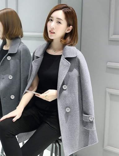 Ylingjun Womens Double Breasted Wool Jackets Casual Classic Fit Pea Coat Outwear2