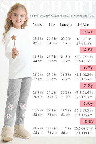 Cooraby 4 Pack Girls Winter Fleece Lined Leggings Girls Thick Warm Leggings Stretchy Thermal Tights Kid Winter Printed Pants2