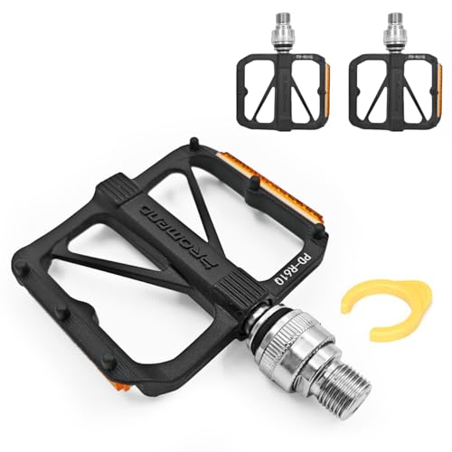 Quick-Release Folding Bike Pedals, Aluminum Alloy Ultralight Bicycle Pedals, 9/16 inch 3 Bearings Design Pedals for Mountain & Folding Bikes, Anti-Slip Design, Durable & Lightweight