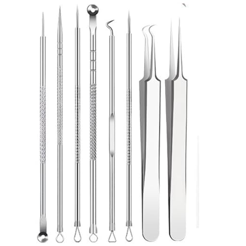 Blackhead Remover Comedone Squeezer Set, Pimple Tool Set Blackhead Remover Professional Stainless Steel Acne Blemishes Acne Whiteheads