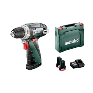 Metabo Akku-Bohrschrauber PowerMaxx BS Basic – 600984500 – 12 V – Kompakter Bohrschrauber mit Akku-Anzeige – Inklusive Akku und Ladegerät