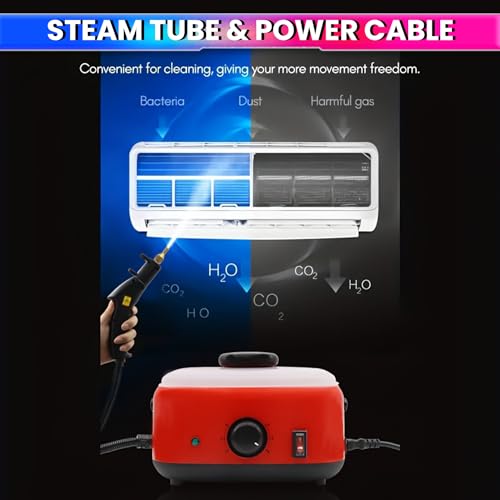Image of amiciTools 1300W High-Pressure Steam Blasting Machine - Portable Steam Cleaner with 1.5L Water Tank, Adjustable Pressure Options, and 1.5m Power Cord, 220VAC