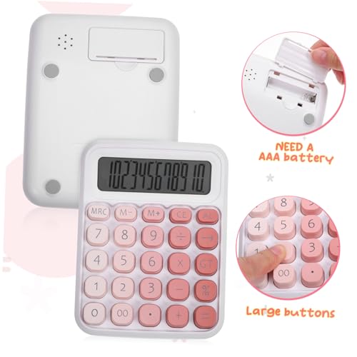 Calculadora rosa de botones Gadpiparty con interruptor mecánico de escritorio para hogar 3