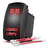 Nilight LED POD Lights Rocker Switch Led Light Bar Switch 5Pin Laser On/Off switches 20A/12V 10A/24V Switch with Jumper Wires Set for Cars,Trucks,RVs,2 Years Warranty