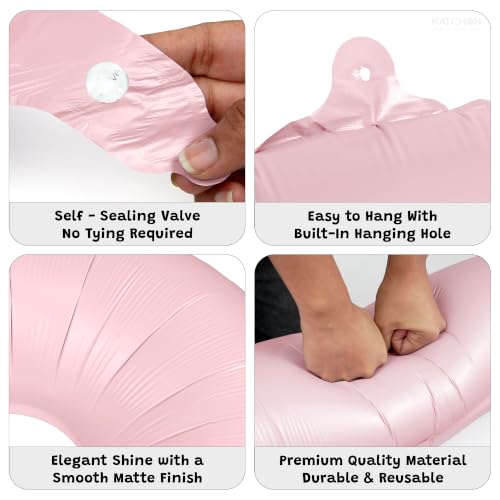 Image of KatchOn Pastel Pink 0 Balloon Number - 40 Inch | Birthday Decorations
