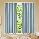 SUGOI カーテン 遮光カーテン 1級遮光 170cm丈 幅70cm 小窓遮光 一級 遮光度99.99% おしゃれ 厚手 無地 断熱 遮熱 保温 防寒 防音 UVカット 省エネ 節電対策 目隠し 間仕切り 1枚入り アジャスターフック付き 出窓 寝室 リビング 北欧 シンプル 洗える ブルー