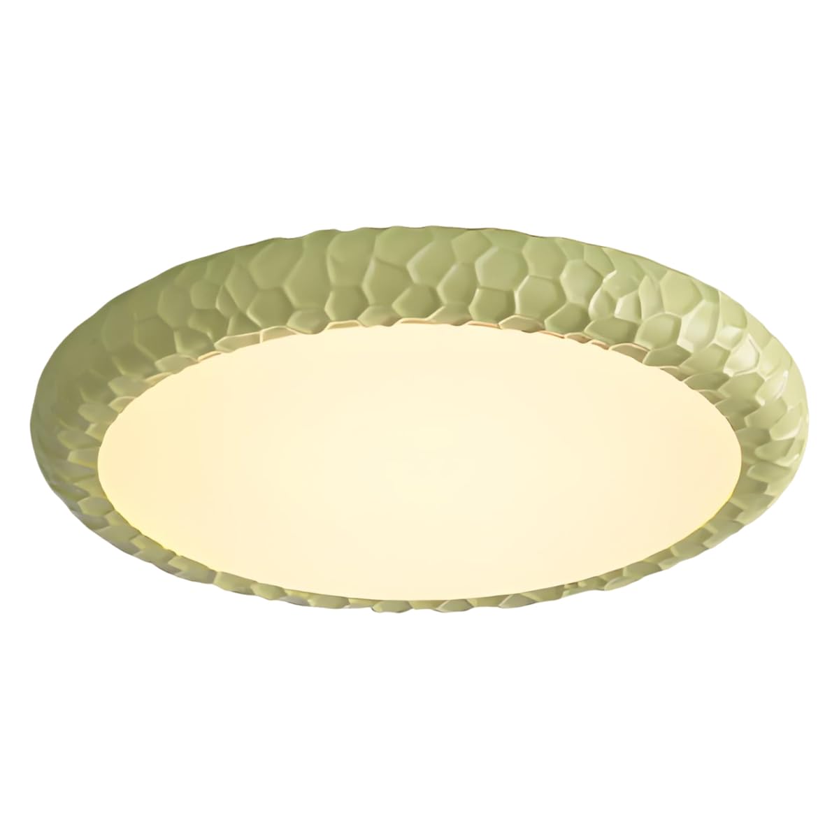 YNVIOZM 17.3 Inch LED Flush-Mount Ceiling Light, 36W Round Resin Body Close-to-Ceiling LED Light, Mid-Century Lighting Fixtures for Bedroom Living Room Laundry Room Hallway Kitchen Bedroom
