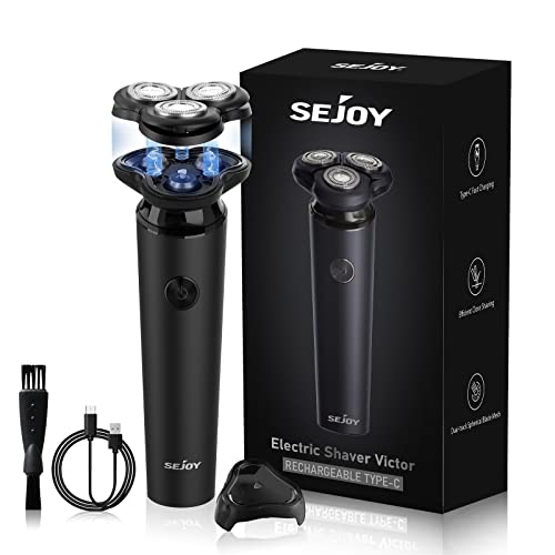 Electric Shaver Razor For Men Face,3D Rechargeable Rotary Shaver,Anti-Pinch Electric Razor For Shaving Face,Magnetic Shaver Head,Ergonomic Handle Easy Use,Gift For Dad Husband,Home Car Travel Gifts #TOP29