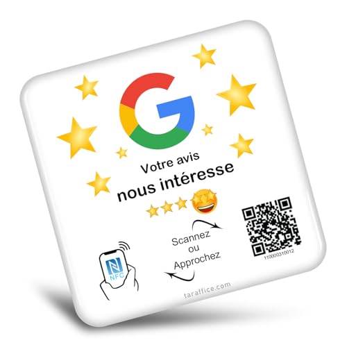 Taraffice TARAFFICE – Placa NFC Google reviews | Compatible con iPhone y Android | Para Empresas,...