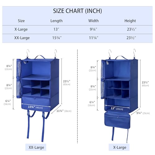 GRANNY SAYS Compression Packing Cubes for Travel, Extra Large Hanging Luggage Organizer, 3-Shelf Foldable Hanging Travel Shelves with 2 Hooks and Window, Packing Cubes for Carry on Suitcase Organizer2