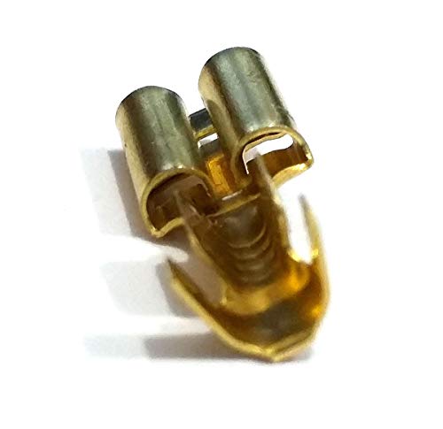 TERMINAL ENCAIXE FEMEA COM TRAVA 6,3 MM LATÃO - PACOTE C/ 100 UNIDADES